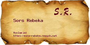 Sors Rebeka névjegykártya